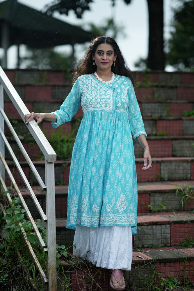 Opal one piece long angrakha gown or kurti