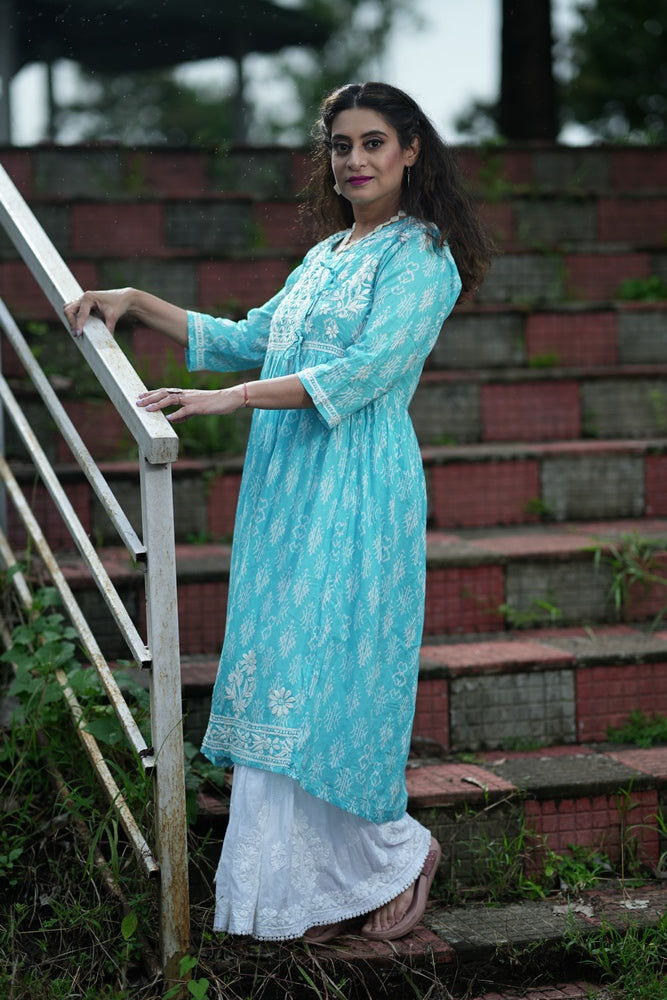 Opal one piece long angrakha gown or kurti